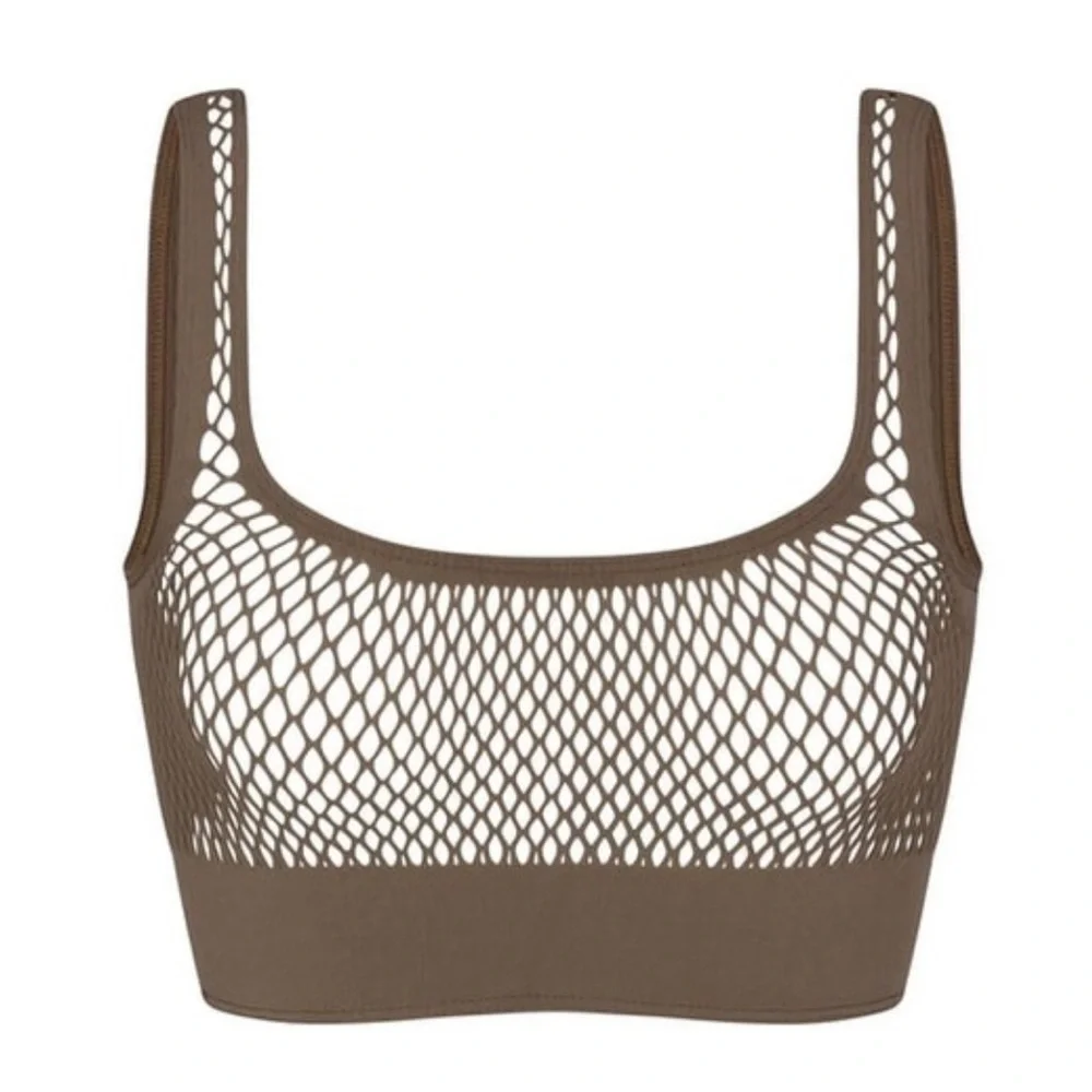 🌷skims 2 piece set army warp knit bra and shorts